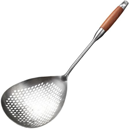 Schiumarola in acciaio inox antiruggine grande colino mestolo scanalato cucchiaio per scolare e sbollentare efficacemente brodo vegetale strumento