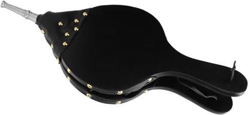 Kukyller Soufflet de cheminée, souffleur d'air Manuel en Bois avec Sangle de Suspension, pour Camping en Plein air, Barbecue, extérieur et intérieur, 15.6x7.1 Pouces (Tube doré)