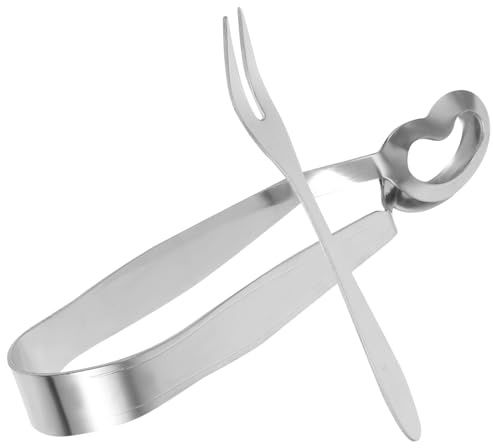 DIYEAH Pince et Fourchette Escargot Acier Inoxydable pour Fruits de Mer Accessoires de Table Durables et Portables Outils Pratiques pour Cuisine et Repas Extérieur