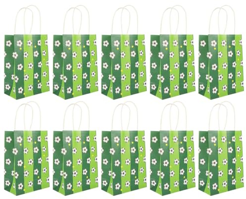Grün Fußball aus Papier Geschenktüten 12 Stück für Geburtstag | Papierbeutel mit Motiv, Geeignet für Schule und Feiern, als Verpackung für Süßigkeiten und Kleine Geschenke
