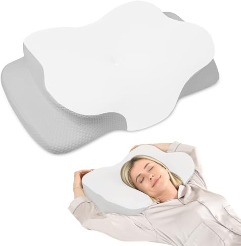 MULISOFT Oreiller Ergonomique Cervical, 2 en 1 Oreiller à Mémoire de Forme
