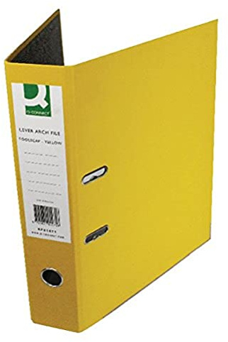 Q CONNECT KF01471 Foolscap Papier-Backed Aktenordner - Gelb, 10er-Pack