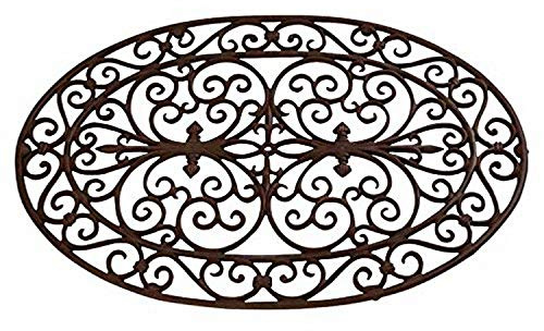 Esschert Design LH47 Türmatte Antik Oval Türmatte, Gusseisen, Braun, 74 x 48,5 x 2 cm