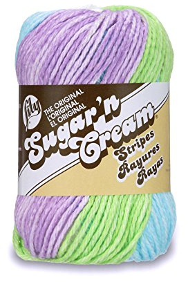 LILY Sugar 'N Cream Cotton Stripes Yarn 56.7g- Violet