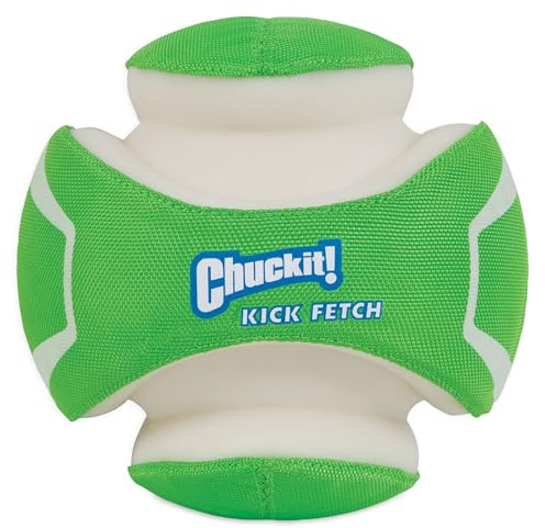 Chuckit! Kick Fetch Max Glow Ball, Large (8 Inch) Glow in the Dark Dog Toy