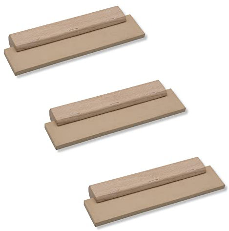 3er dewepro Fuge – fuggummi in gomma con manico in legno – Gomma Spessore: 8 mm – Larghezza: 200 mm – Spatola – spatola in gomma per fughe – verfug in gomma