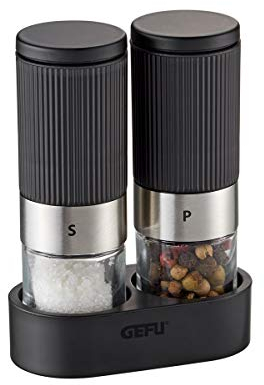 GEFU Salz- & Pfeffermühle TUSOME, 2er-Set – Mini-Gewürzmühlen mit stufenlos einstellbarem Keramikmahlwerk & Aromadeckel Inkl. Menage |
