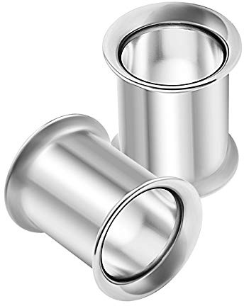 KJM FASHION 2 Stk Chirurgenstahl 8mm 0g Double Flared Ohr Tunnel Ear Flesh Plugs Dehner Stecker Ringe Expander Piercing Schmuck 1841