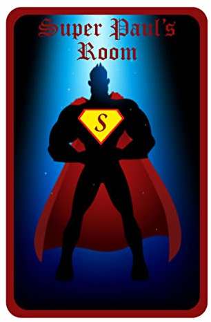 Precision Designs Personalised Super Childs Room - Kids Bedroom Door Sign - Can Be Personalised With Any Name