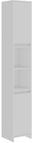 vidaXL Badezimmerschrank mit 6 Fächern 2 Türen Badschrank Badregal Badmöbel Schrank Badezimmer Regal Hochschrank Weiß Holzwerkstoff 30x30x183,5cm