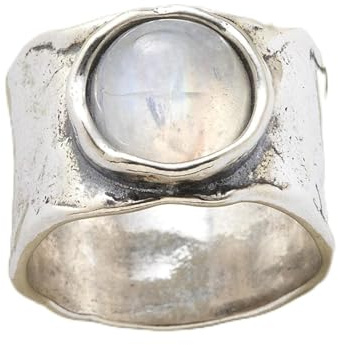 Ring Ringe Bijouterie Vintage Böhmische Mondstein Eheringe Für Frauen Weißgold Farbe Retro Große Große Stein Versprechen Ringe Aussage Mädchen Schmuck 10 Stylea