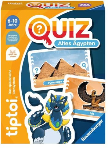 Ravensburger tiptoi 00166 Quiz Ancient Egypt, gioco a quiz per bambini dai 6 anni in su, per 1-4 giocatori