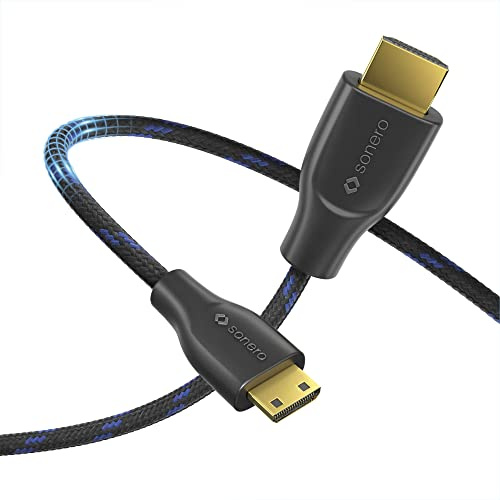 sonero Premium High Speed mini HDMI auf HDMI Kabel 4K Baumwollmantel, 1,5m