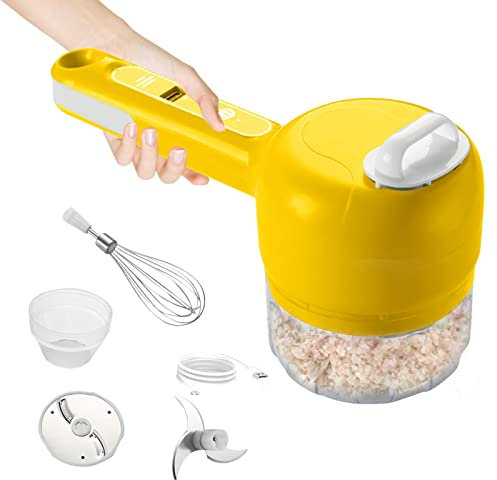 Cortador verduras, 5 en 1, cortador verduras mano, juego ralladores eléctricos, procesador alimentos inalámbrico, cortador verduras cocina, cortador dados genérico