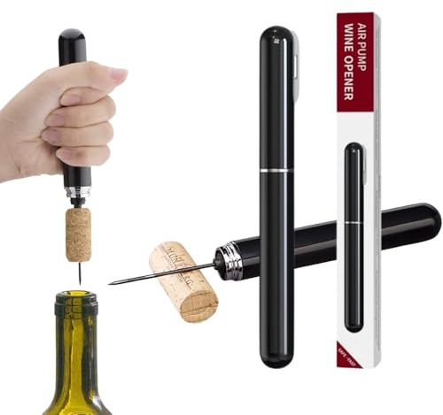 Crazy Bean luftpump vinöppnare bärbar vin lufttryck flasköppnare korkskruv rött vin pump förbättrad svart en storlek
