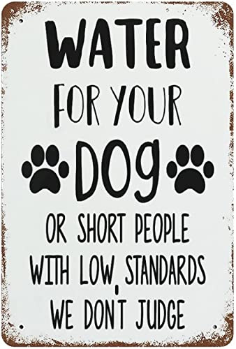 Water for Your Dog Or Short People with Low Standards We Don't Judge Decor Poster Wall Art Decor Metal Sign Poster Tin Sign 8X12 Inches