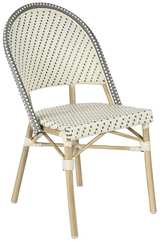 Oviala Chaise de terrasse bistrot Parisien en Aluminium et rotin Gris