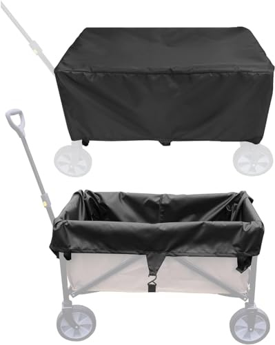 YUJHON Wagon Cover Folding Festival Trolley Cover, Garden Trolley Cover | 420D Waterproof Wagons Cart Cover 38 x 22 x 20 Inch