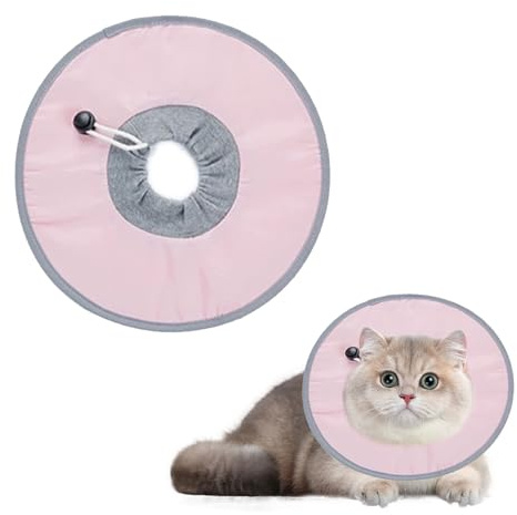 GIONAR Halsband für Katzen, Restaurierungshalsband für Katzen, Anti-Lecken, weich und verstellbar, für Kätzchen, Welpen nach einer Operation, um das Lecken von Wunden zu stoppen, Rosa