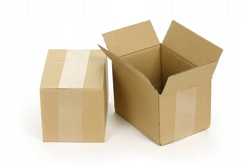 WePack 200 Stück Faltkarton 200x120x80 mm Aussenmaß Versandkarton klein E-commerce Karton Welle B 320 g Braun Kartonage Verpackung Postkarton Versandschachtel Paket Päckchen