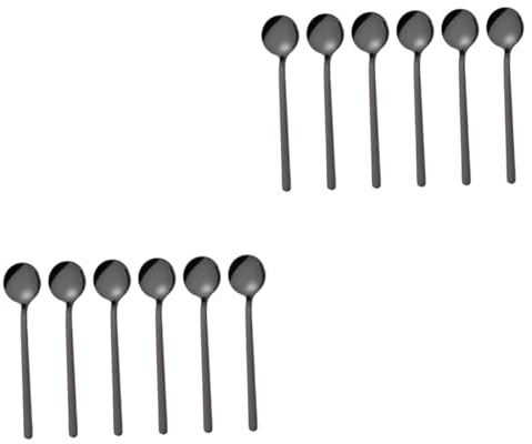 Garneck 12piezas Cucharas De Café Inoxidable Cucharitas Negras Para Café y Postres Utensilios De Cocina Para y
