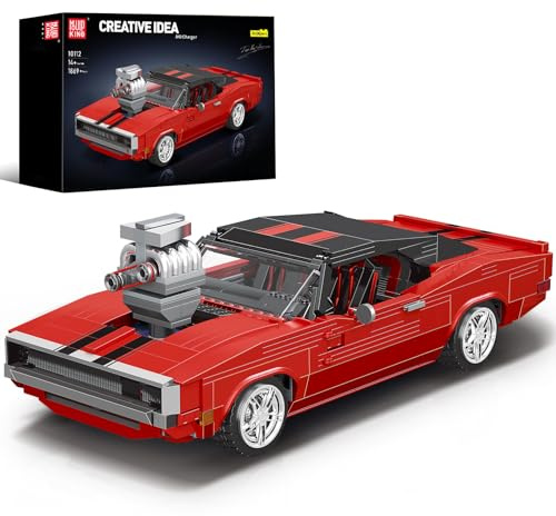 Mould King 10112 Technik Sportwagen Modell Bausatz, Kreativität Technologie Amerikanischer LKW Klemmbausteine Set, Geschenkmodell für Erwachsene/Fahrzeugbegeisterte (1869 Teile)