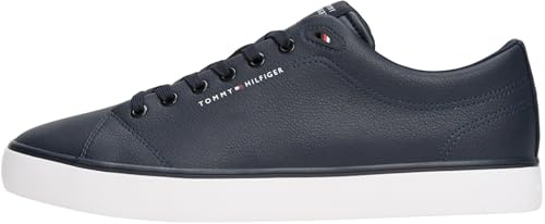 Tommy Hilfiger Baskets Vulcanisées Homme Core Low en Cuir, Bleu (Desert Sky), 45
