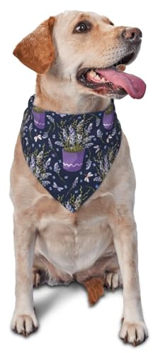 Hundhalsduk, lavendelblommor, triangelhaklapp, hundnäsduk, söta hundtillbehör, hundhalsdukar