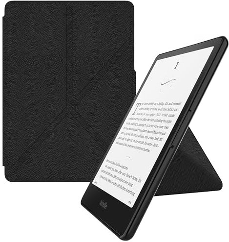 MyGadget Origami Hülle für Kindle Paperwhite 12. Generation [ 2024 - SA569P - 7 Zoll ] - Kunstleder - Auto Sleep | Wake Funktion - Flip Case in Schwarz