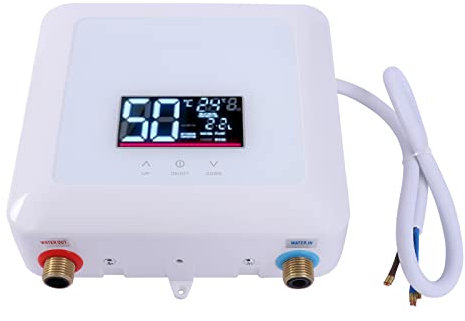 Elektrischer Klein-Durchlauferhitzer Untertisch-Wassererhitzer Mini-Wassererhitzer für Küche Bad und Waschmaschine Weiß 22,5 * 21 * 7,5 CM 7500W