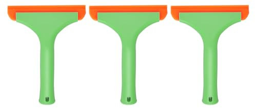 sourcing map 3pcs Squeegee 6 Inch Length Auto Water Blade Shower Squeegee with Non-Slip Handle for Windshield Window Cleaner Glass Door, Green