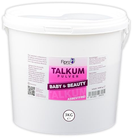 Fipro Minerals TALKUM-PUDER 10x3kg Eimer aus 100% Talk | Kosmetik Talkumpulver fein asbestfrei - Verwendbar Kompaktpuder, Körperpuder, Intimpuder, Fußpuder, Rasierpuder, Gesichtpuder, Talc-Talcu