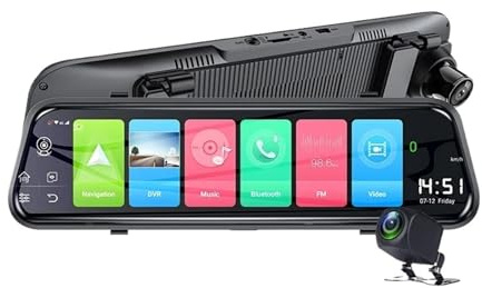 4G 1080P Dash Cam 10'' Rearview Mirror Camera Dual Lens Car Dvr GPS ADAS Recorder Registratory Camcorder Night Vision(With 32G SD Card)