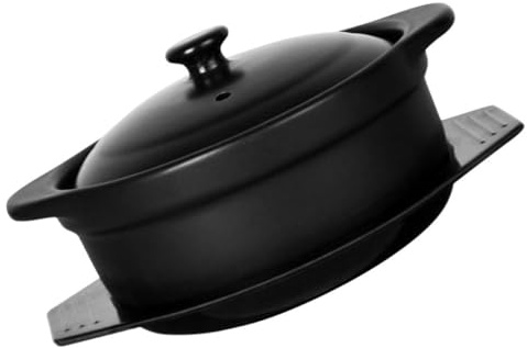 Generico Pentola in Ceramica con Coperchio Casseruola per Cucinare Zuppe e Brasati Pentola Antiaderente Facile da Pulire Doppie Orecchie per Pranzi e Feste in Giardino