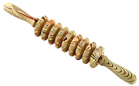 MAGICLULU Holz massageroller mit Multifunktionaler Manueller Bauch Ganzkörper massagestab Durchblutung und Lymphzirkulation für Rücken Wirbelsäule und Muskelentspannung