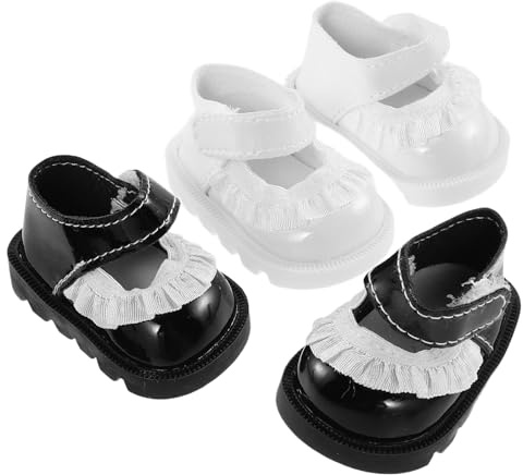 GARIOUANS 2 Paia di Scarpe per Bambole da 20 Cm, Mini Scarpe Reborn Rifiniture Eleganti, Accessori per Vestiti e Decorazioni di Scena per Giochi Creativi