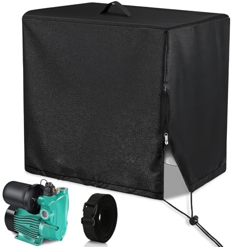 Afenau Abri de Pompe de Piscine, Couvercle de Pompe de Piscine Hors Sol Pliable, Imperméable Abri Pompe Piscine Hors Sol, Résistante Aux UV Cache Pompe Piscine Hors Sol (Noir 55x50x62 cm)