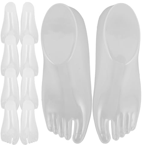 Abaodam Supporti per Stivaletti in Plastica Trasparente, Modello Piede per Esposizione Scarpe e Riempitivo Calzini, Set da 5 Paia per Mantenere la Forma e Prolungare la Durata
