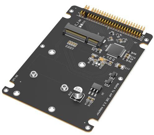 Adaptador MSATA a IDE de 44 pines, compatible con SSD mSATA de tamaño medio y tamaño completo, compatible con ID de 2.5 pulgadas, (negro)