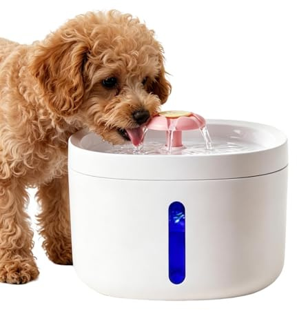 Dog Water Bowl Dispenser 2.6L Quiet Waterer Bowl Automatic Pet Feeding | Pet Water Fountain for Kitten Puppy Small Animals Indoor Drinking Home Apartment Dorm Travel Road Trip