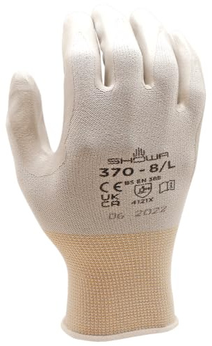 SHOWA 370, Nitril – Beschichtung, Mehrzweck, Weiß mit grauer Beschichtung, 7/M