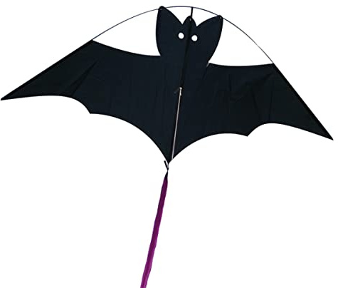 CIM Cerf-Volant Chauve-Souris - Little Bat Black - Cerf-Volant monofil pour Enfants à partir de 3 Ans - 63 x 30cm - Ligne et Longue Queue incluses
