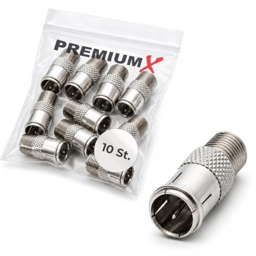 Premium X 10x SAT F-Quick-Stecker auf F-Buchse F-Schnellstecker Schnellverbinder Quickverbinder F-Stecker