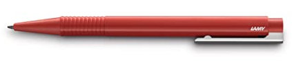 LAMY logo Kugelschreiber 204 – Kuli aus bruchfestem Kunststoff in der Farbe Rot mit integrierter Clip-Drücker-Einheit – Mit Großraummine – Strichbreite B