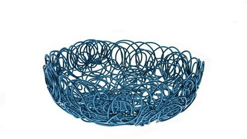 Alessi AFC10/30AZ Nuvem Cestino a Filo Rotondo in Alluminio Anodizzato, 30 cm, Blu