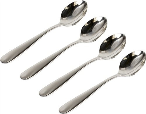 Set of 8 Short 10cm Stainless Steel Espresso Coffee Spoons Small Caddy