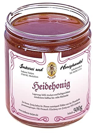 Imkerei Nordheide - naturbelassener Heidehonig 500g | herzhaft-kräftig, geleeartig | Berufsimkerei seit 1978