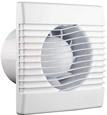 Badventilator mit Zugschalter Badlüfter Lüfter Ventilator Deckenlüfter weiß Front Ø 150 mm 15 cm PrimPS Wandlüfter Ventilator Einbaulüfter Bad Küche