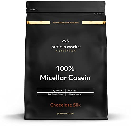 Protein Works 100% Micellar Casein | CHOCOLATE SILK |1kg | Perfekter Shake zur Regeneration über Nacht