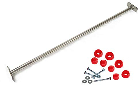 GK Reckstange aus Edelstahl, 125 cm lang, inkl. Schrauben & Abdeckkappen rot